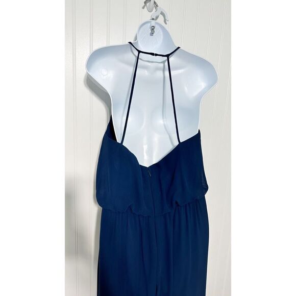 Hayley Paige Occasions Women's V-Neckline Style 5170 Jumpsuit Blue Size 10 - Picture 6 of 12